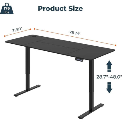 Adjustable Standing Desk, Large 79x31 Inches Standing Desk with Cable Management, Height Adjustable Home Office Computer Desk