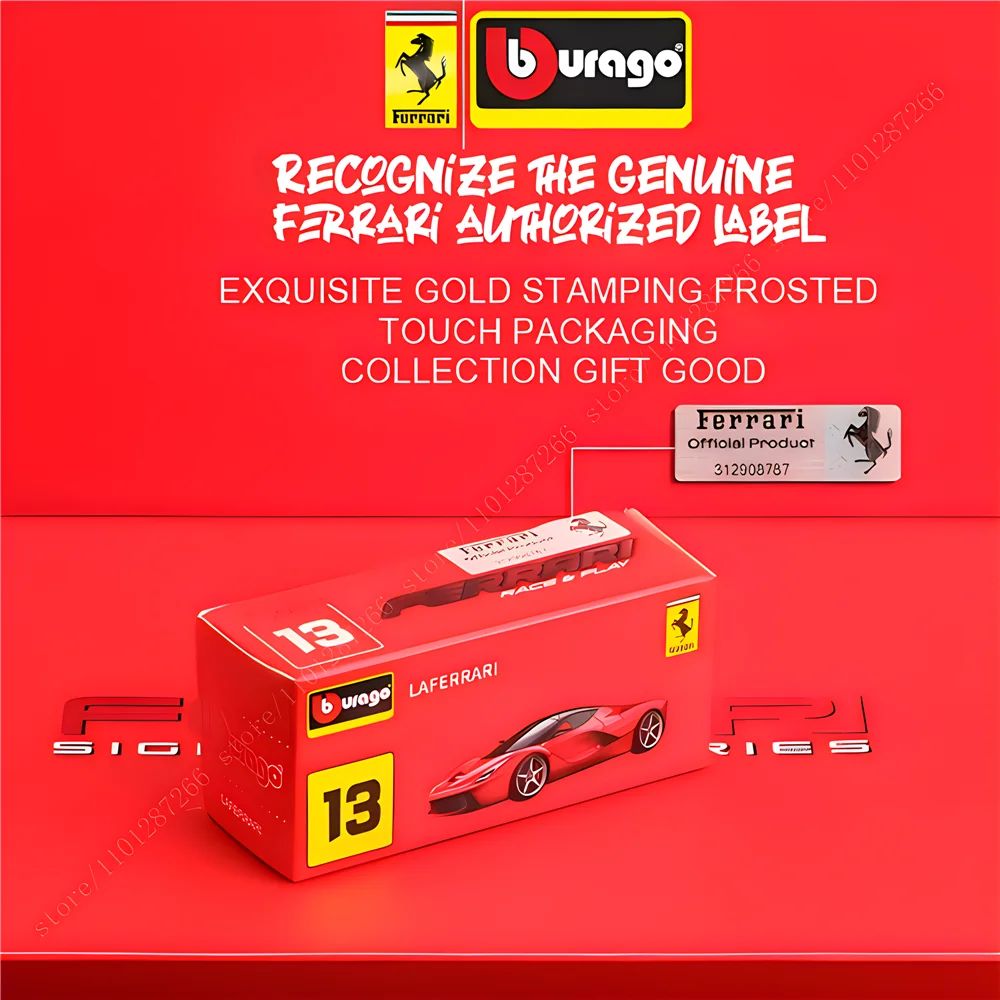 Bburago 1:64 Ferrari 488GTB Réplica de Carro, Escala SF90 F40 F50 458 Enzo Monza Laferrari Miniatura de Brinquedo para Menino