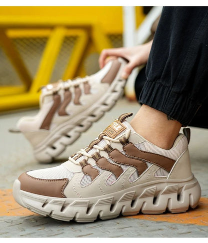 Light work shoes for men with iron professional man safety shoes non-slip work boots men steel nose safety sneakers man 46