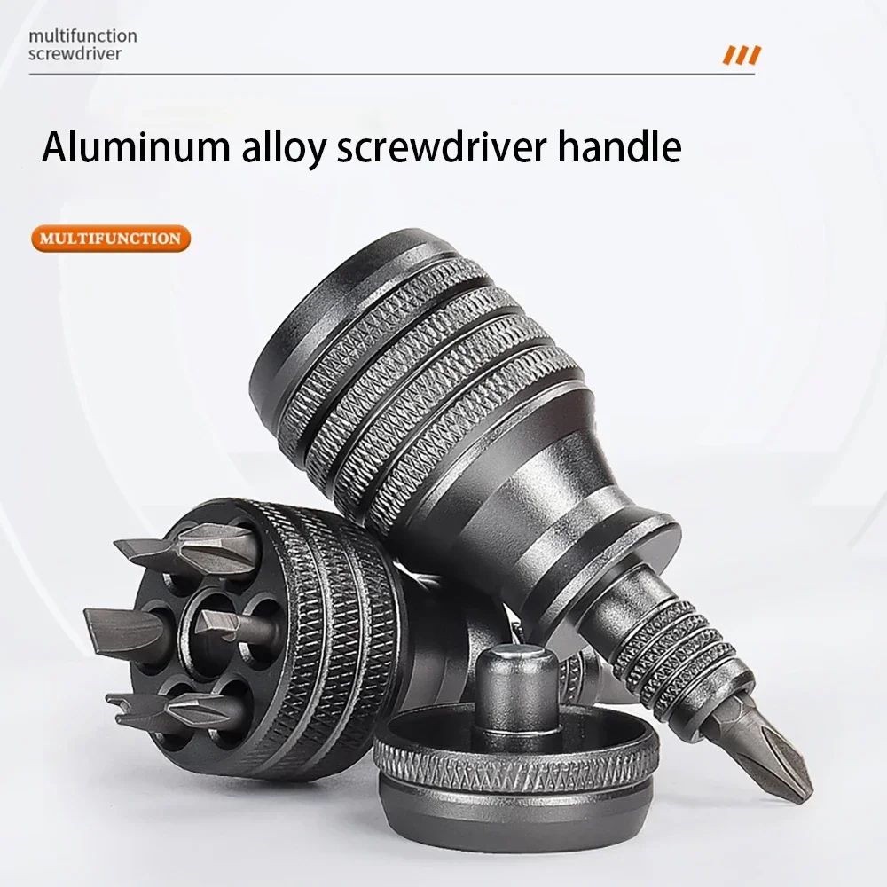 Mini Chave de Fenda Chave Phillips de Titânio 1/4 Polegada Magnética 7 em 1 Bit de Liga de Aço S2 Ferramenta Manual de Reparo EDC