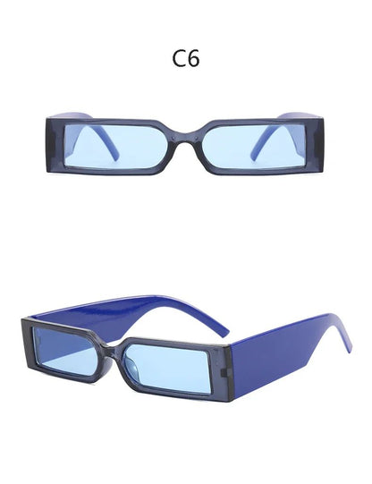 Óculos de Sol Retangulares de Luxo Masculinos Hip Hop Vintage Designer Shades Pretos Pequenos Personalidade UV400