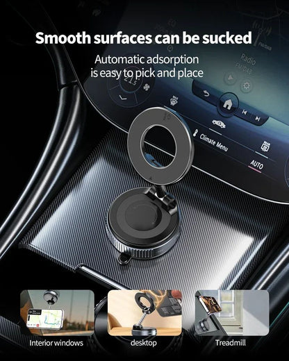Suporte magnético forte para telefone Xiaomi, design dobrável, suporte automotivo a vácuo ajustável em 360° para celular para transmissão ao vivo em iPhone