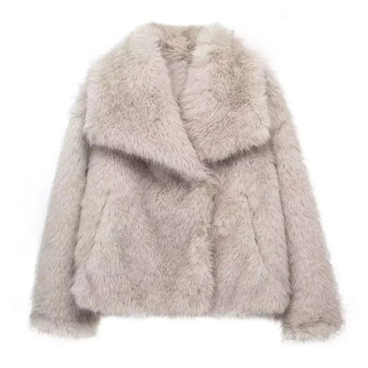 MUJER 2025 Faux Fur Coat Women Fluffy Women's Winter Jacket Long Sleeve Warm Winter Woman Coat Luxury Outerwears Coats for Woman