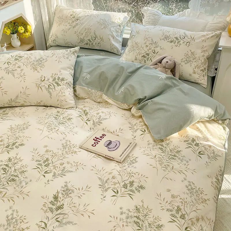 Jogo de Lençóis Florais Rosa Macio Ins Solteiro Casal Queen Capa de Edredom Lençol de Elástico Fronhas Meninas Casa Total Roupa de Cama