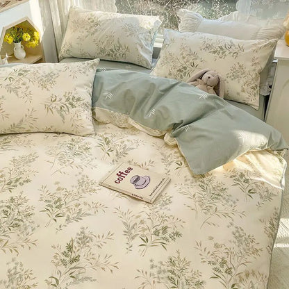Jogo de Lençóis Florais Rosa Macio Ins Solteiro Casal Queen Capa de Edredom Lençol de Elástico Fronhas Meninas Casa Total Roupa de Cama