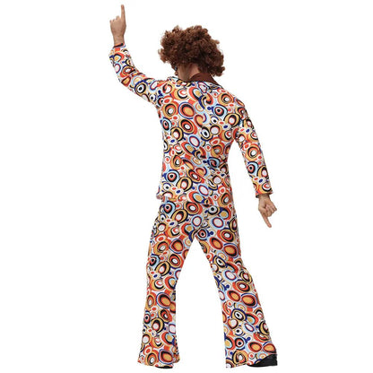 Men Women Retro 70s 80s Hippie Costume Disco Rock Hip-Hop for Cosplay Couples Purim Halloween Party Fantasia Dress Up