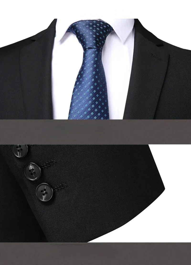 Suit 8XL (Blazer + Trousers) Men Korean Version of The Youth Elegant Fashion Simple Casual Gentleman Best Man Suit 2 Piece Suit