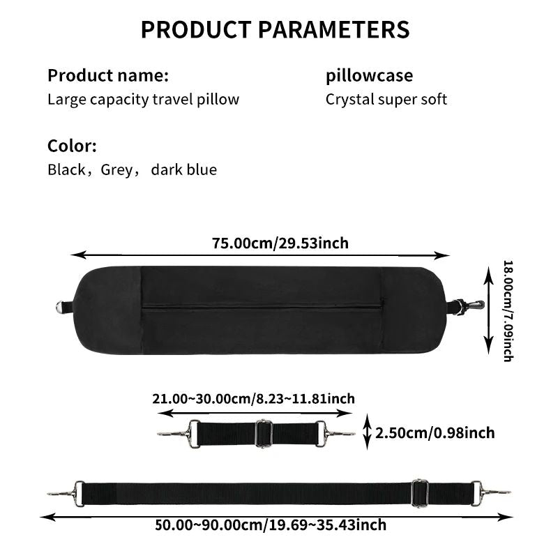 Neck Pillow Travel Pillow Sleeping Pillows Bag with Fillable Cover U Shaped Velvet Pillowcase Storage for Airplane cylinder