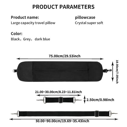 Neck Pillow Travel Pillow Sleeping Pillows Bag with Fillable Cover U Shaped Velvet Pillowcase Storage for Airplane cylinder