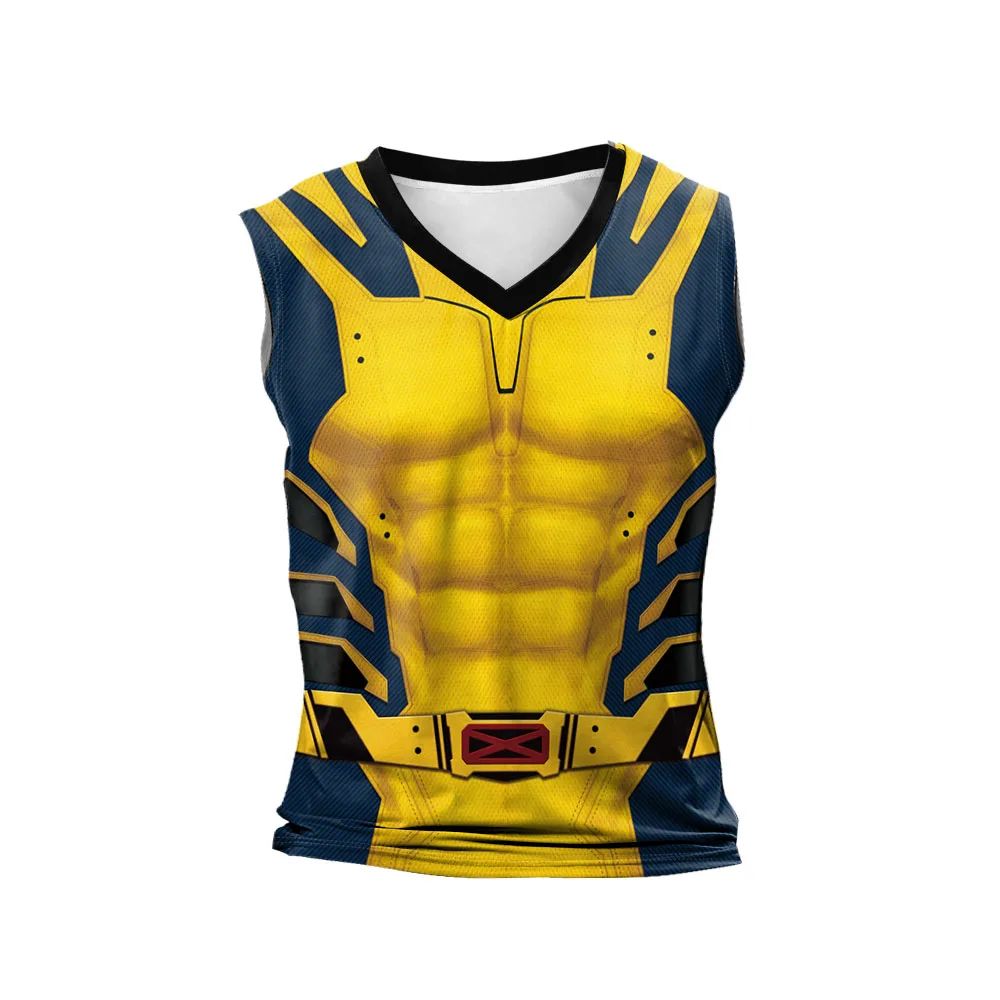 Halloween T-Shirt Red Shirt Men Tanks Halloween Cosplay Costume Hero Long Sleeved Tees Tanks Men Top Carnival Party Outfit