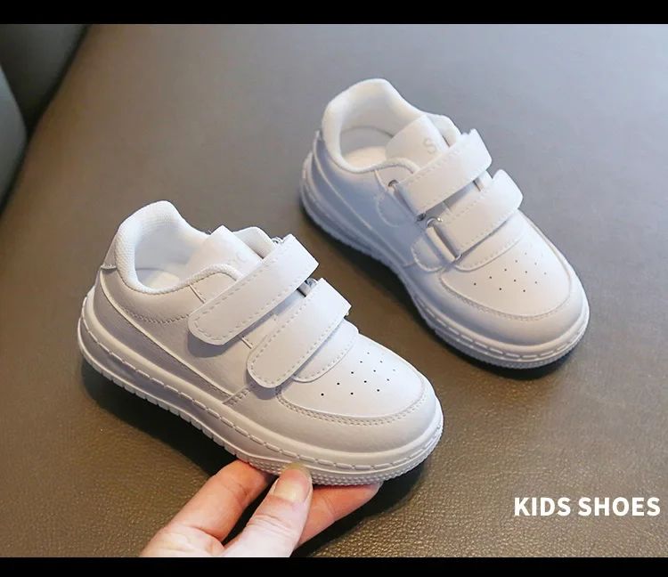 Children's White Shoes Spring and Autumn Kid's Sports Shoes Anti slip Lightweight Boys Board Shoes Soft Sole Baby Casual Shoes