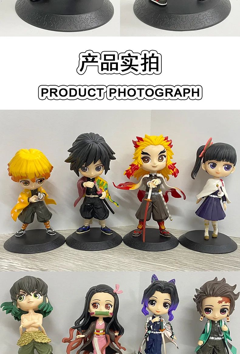 Boneco de 15cm Anime Demon Slayer Nezuko Tanjirou Zenitsu Inosuke Kyoujurou Shinobu Giyuu Qposket, Brinquedo Infantil, Presente de Natal