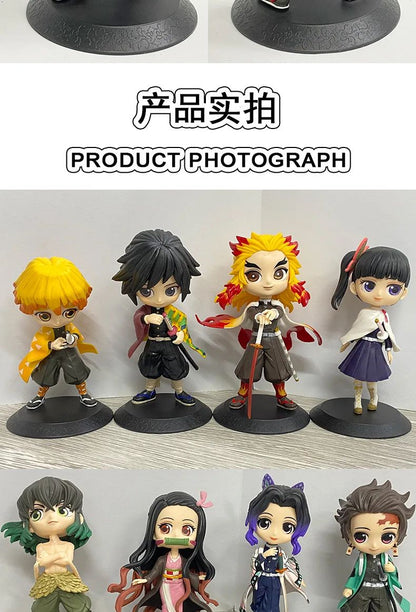 Boneco de 15cm Anime Demon Slayer Nezuko Tanjirou Zenitsu Inosuke Kyoujurou Shinobu Giyuu Qposket, Brinquedo Infantil, Presente de Natal