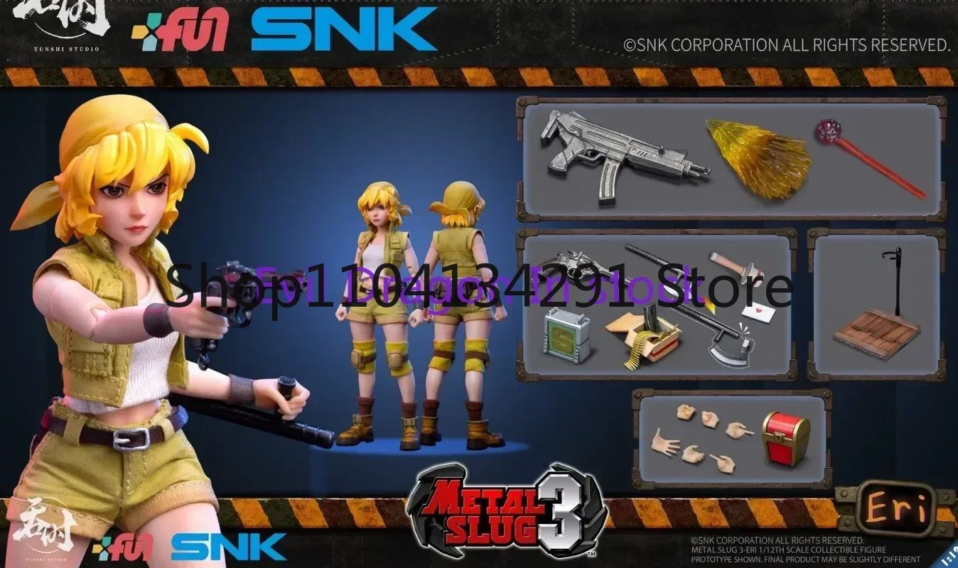Bonecos de ação originais SNK Metal Slug Fio e Alice Sisters em escala 1/12 colecionáveis ERI006 ERI007 Boneco de ação de brinquedo