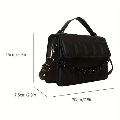 Mini Casual Quilted Crossbody Bag with Magnetic Closure and Adjustable Strap,Small Handbag Tote Shoulder Bag for Women Daily Use