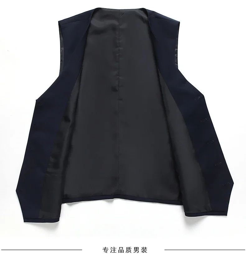 High quality Men Solid color Business - stylish handsome groom best man wedding dress 3/2/1 Single piece optional