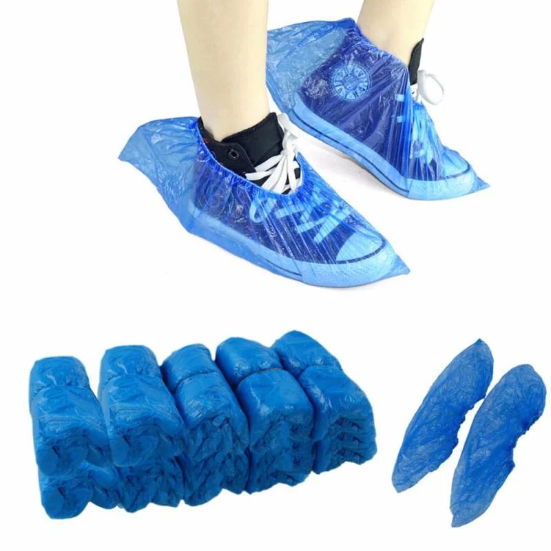 100-1000pcs Disposable Waterproof Shoe Cover Plastic Non-slip Foot Cover Indoor PE Padded Overshoes Rain Mud-proof Shoe Cover