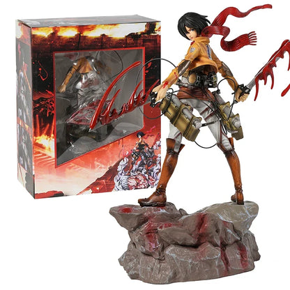 Mikasa Levi Ackerman Battle Damage Ver PVC Anime Figure Colecionável Estátua Boneca Modelo Presente Brinquedo Decoração