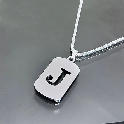 Colares de pingente de aço inoxidável com letra inicial A-Z da moda punk para homens e mulheres, atacado, joias, colar, joias góticas