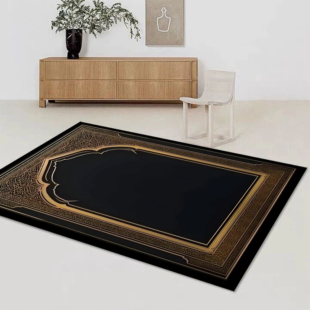 Islamic Muslim Carpet for Living Room Bedroom Bedside Floor Mat Home Lounge Decoration Absorbent Anti-Slip Doormat Prayer Rugs
