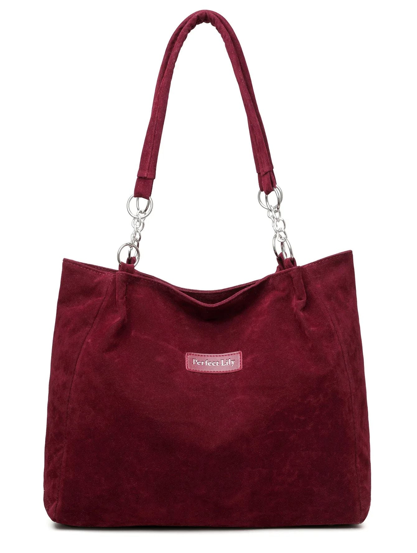 European American Autumn Winter Large Capacity Suede Women's Bag, Vintage Handbags Women Shoulder Bag, Retro Faux Suede Tote Bag