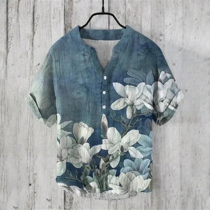 Men's 3D printed men's casual button up long sleeved shirt men's four season top men's 5XL size