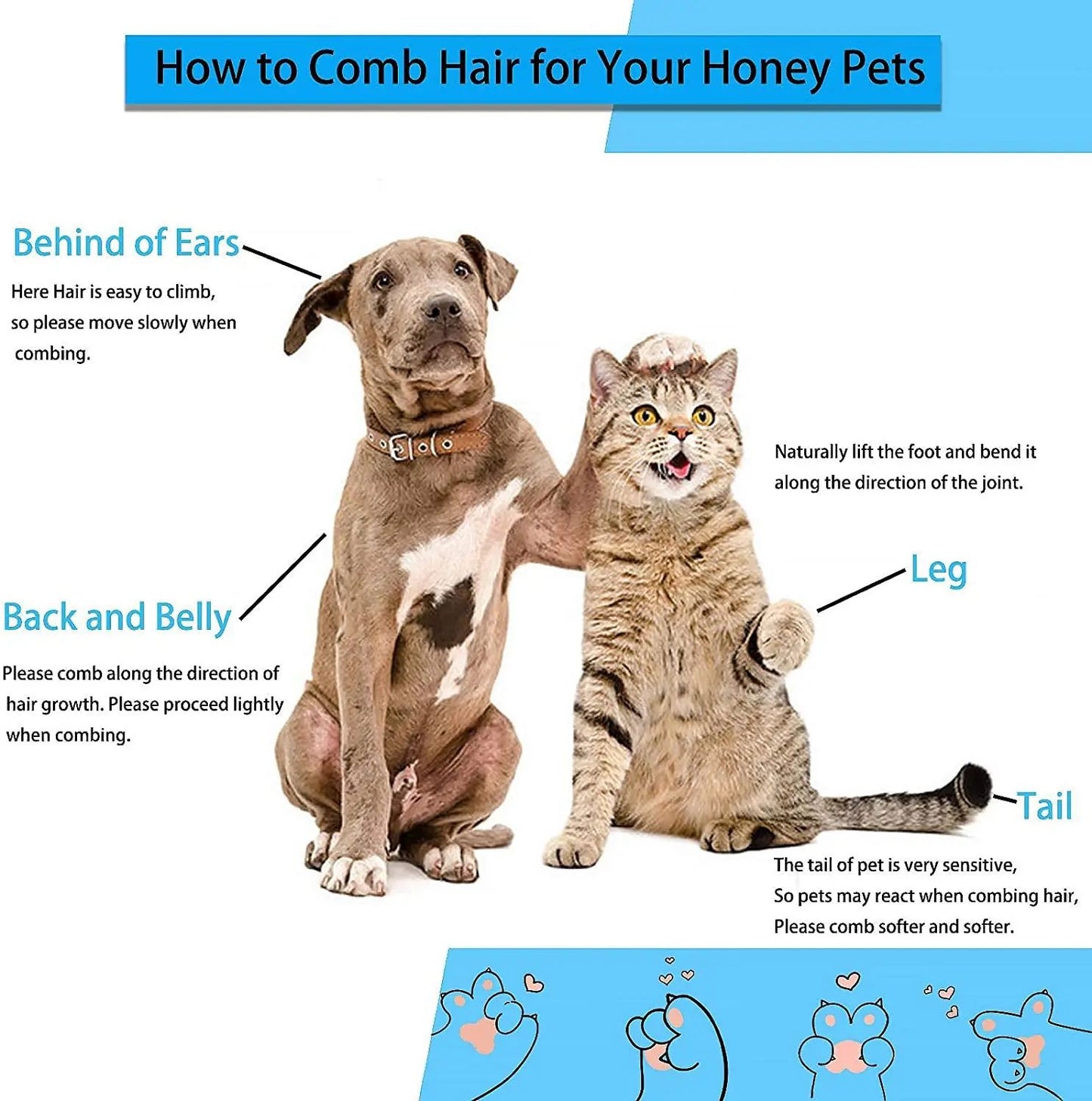 Escova Removedora de Pelos de Cães e Gatos Pente de Higiene e Cuidados para Cães de Pelo Longo Remove Pelos Escova de Banho para Cães Artigos para Cães