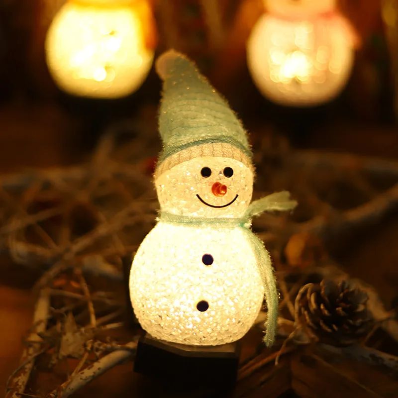 Solar-Powered Christmas Snowman Lights Warm White LED Cute Outdoor Garden Decor Perfect for Christmas Decorations Yard