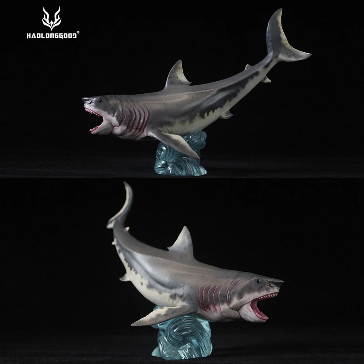 HAOLONGGOOD Megalodon Modelo Coleção de Tubarão Marinho Decoração de Mesa Realista Animal Marinho Pré-histórico Presente de Aniversário para Adultos