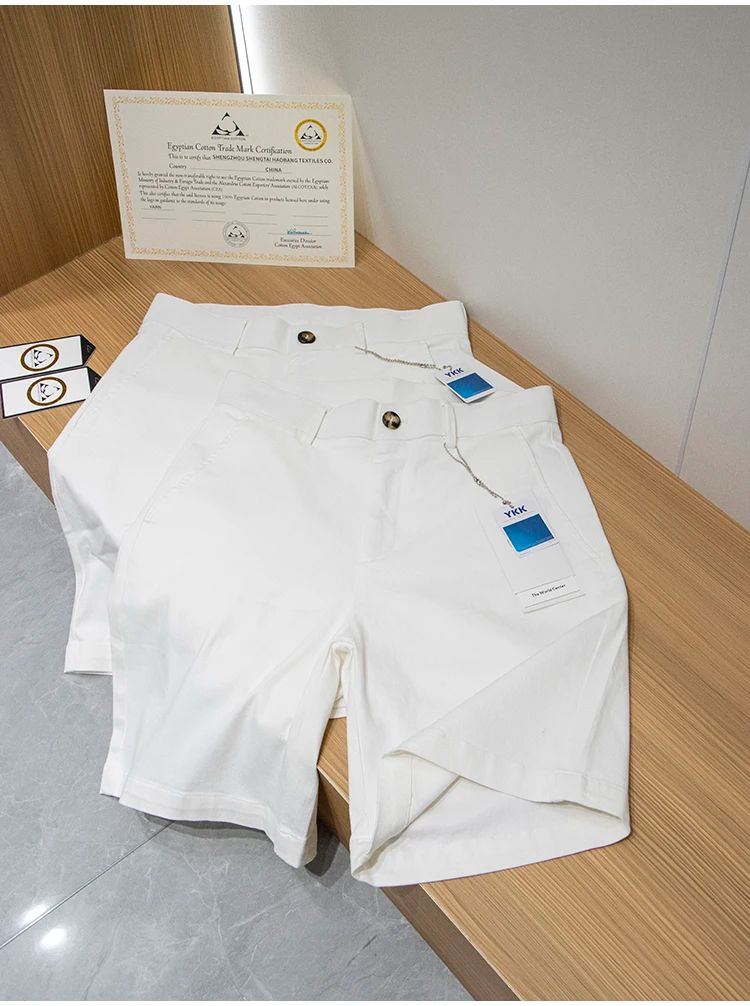 BC Elastic, comfortable and breathable summer men's versatile casual loose white shorts