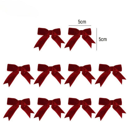 10/100x Red Christmas Bow Velvet Christmas Wreath Bow Christmas Tree Topper Bows Garland Hanging Ornaments DIY Craft Party Gifts