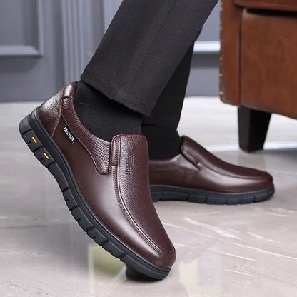 Winter Warm Men Casual Shoes Genuine Leather Breathable Man Loafers High Quality Mens Formal Dress Shoes Slip on Driving Shoes