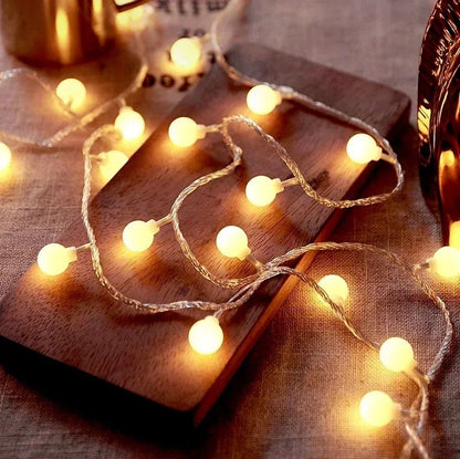 10/20/40/80/100LED Small White Ball String Lights USB/ Battery-powered Wreath Bedroom Wedding Camping Tent Christmas Decoration