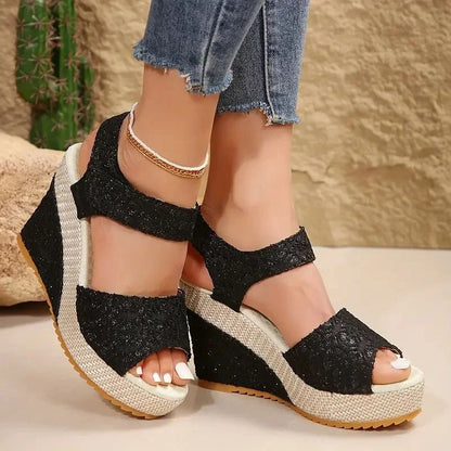 Women Wedge Sandals Summer Women Comfortable Luxury Designer Shoes Heels Women Peep Toe Platform Sandals Sexy Party Dress Shoes