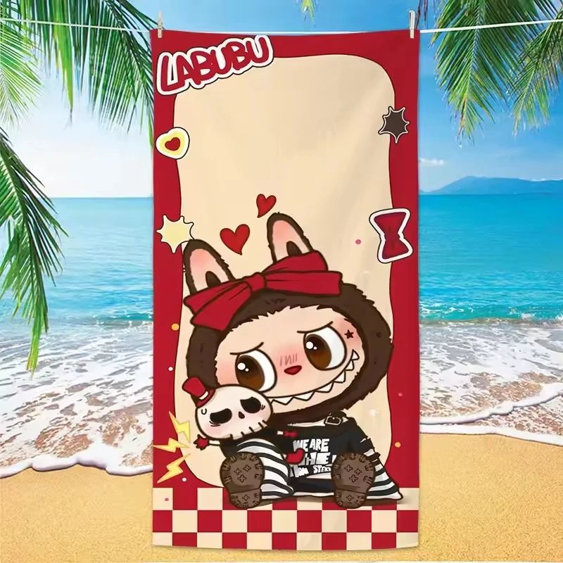 Hot selling labu BU beach towel, absorbent quick drying cartoon bath towel, machine washable, fast shipping, anti fading
