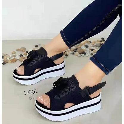 New Fashion Women's Open Toe Flats Casual Platform Sandals Comfortable Designer Elevated Sandals for Women Zapatos De Mujer