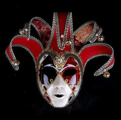 New Clown Mask Adult Masquerade Venice Retro Purple Masks Full Face Cosplay Scary Halloween Witch Mask Props Women Men