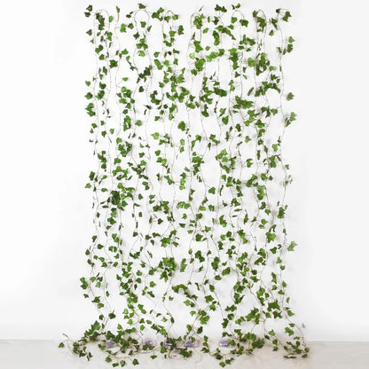 2/5/10M Silk Leaves Fake Creeper Green Leaf Ivy Vine LED String Lights for Home Wedding Hanging Garland Artificial Plants Decor