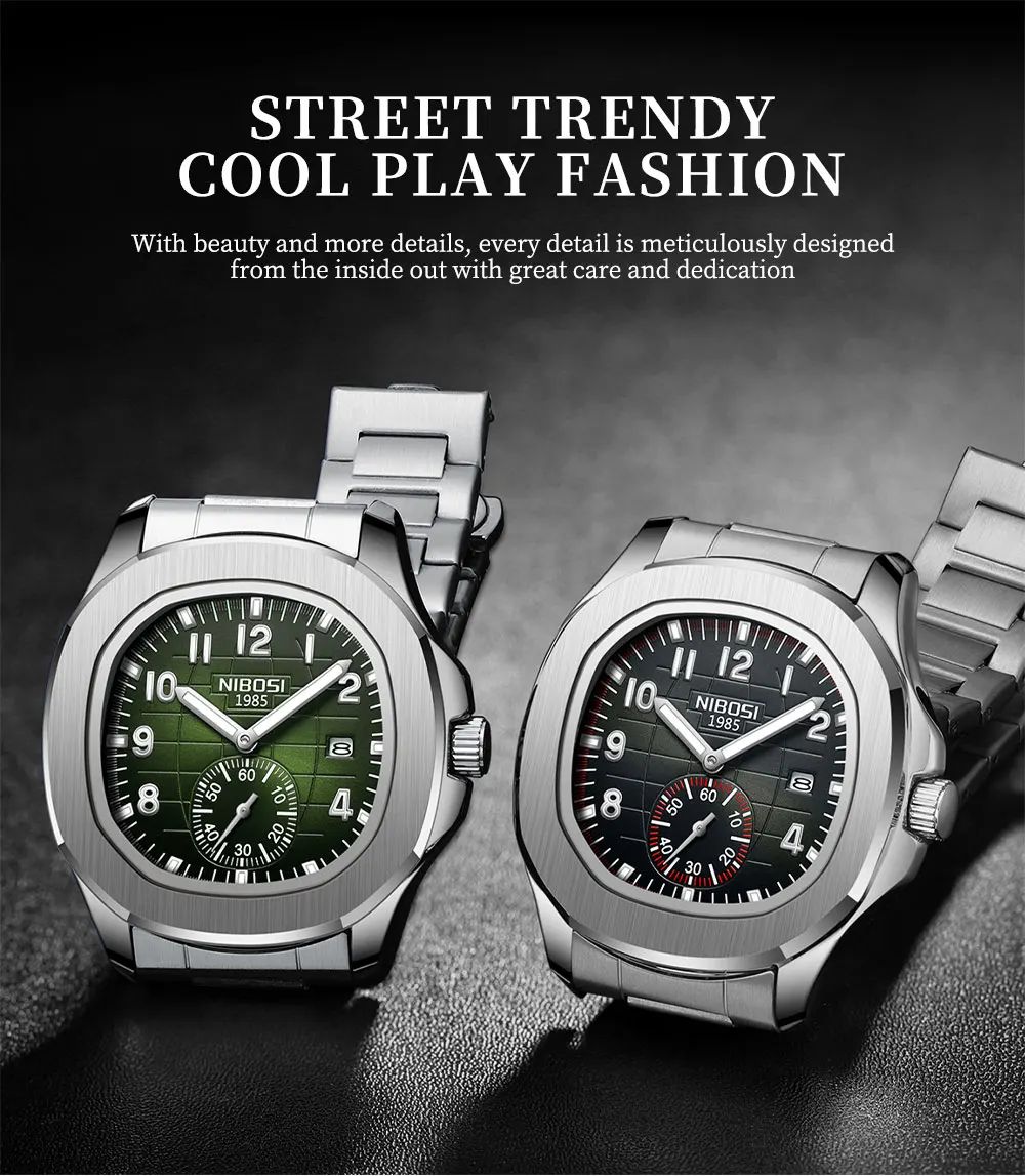 NIBOSI Sport Men Watch Top Brand Luxury AQUANAUT Quartz Watches for Men Waterproof Luminous Auto Date Male Watch Reloj Hombre