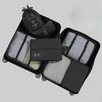 7-piece Set Travel Bag Organizer Clothes Luggage Travel Organizer Blanket Shoes Organizers Bag Suitcase Pouch Packing Cubes