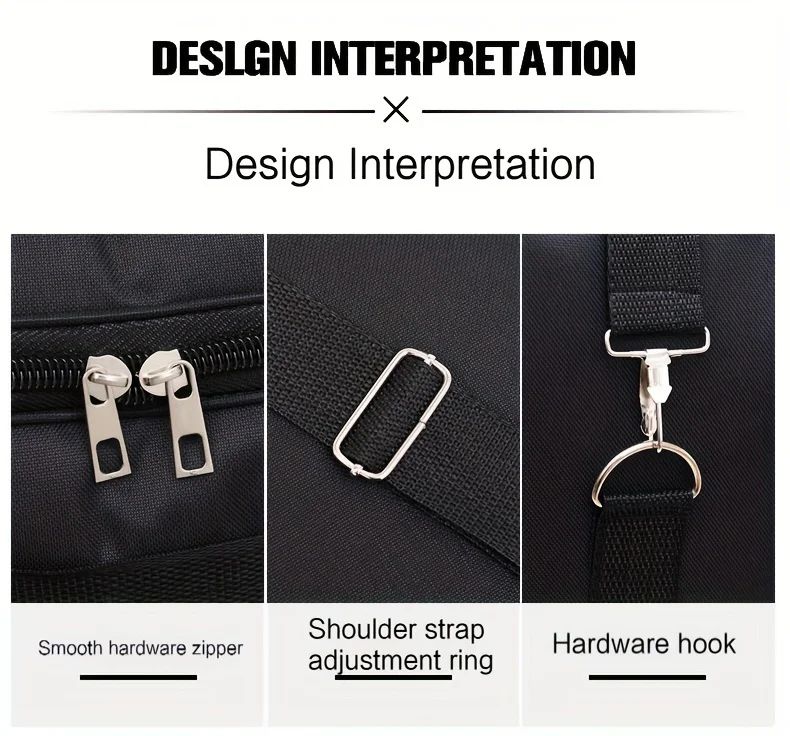 Men Nylon Travel Duffel Bag Large Capacity Handbag Portable Outdoor Carry Luggage Convenient Practical Male's Weekend Gym Bag