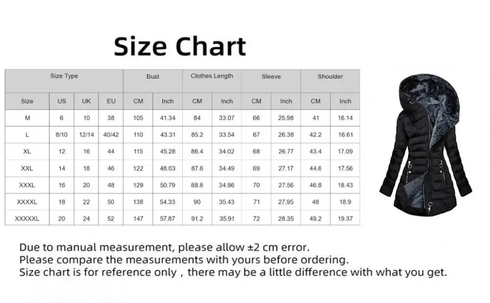 Long Sleeve Coat Solid Women's Winter Jacket with Plush Lining Hooded Outerwear Warm Windproof Down Coat for Cold Weather