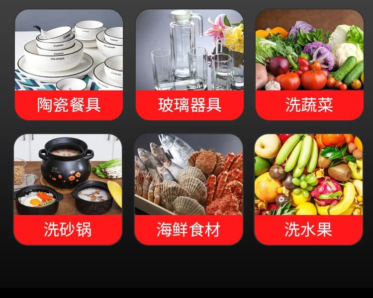 XWJ Dishwasher Commercial Ultrasonic Automatic Vegetable Washer  Kitchen Restaurant Canteen Large Bowl Washing Large Capacity