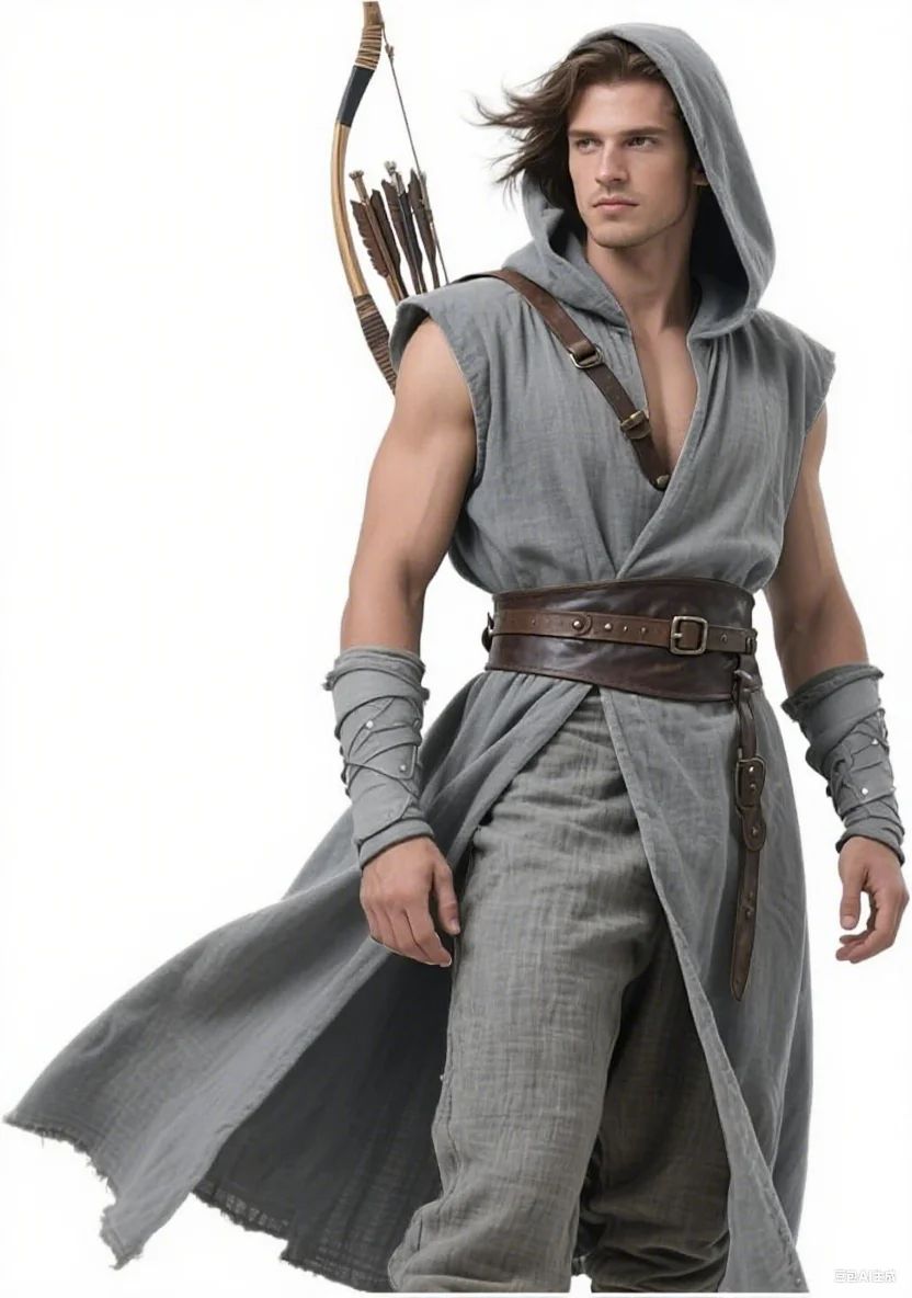 Men's Medieval Hooded Surcoat Renaissance Tabard Sleeveless Tunic Cloak Viking Costume Holloween Assassin Cosplay