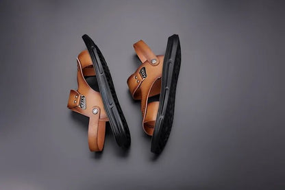 Men's Casual Trendy Soft Bottom Sandals 2024 New Design Real Leather Beach Shoes Slippers Anti-Slip Summer Shoes