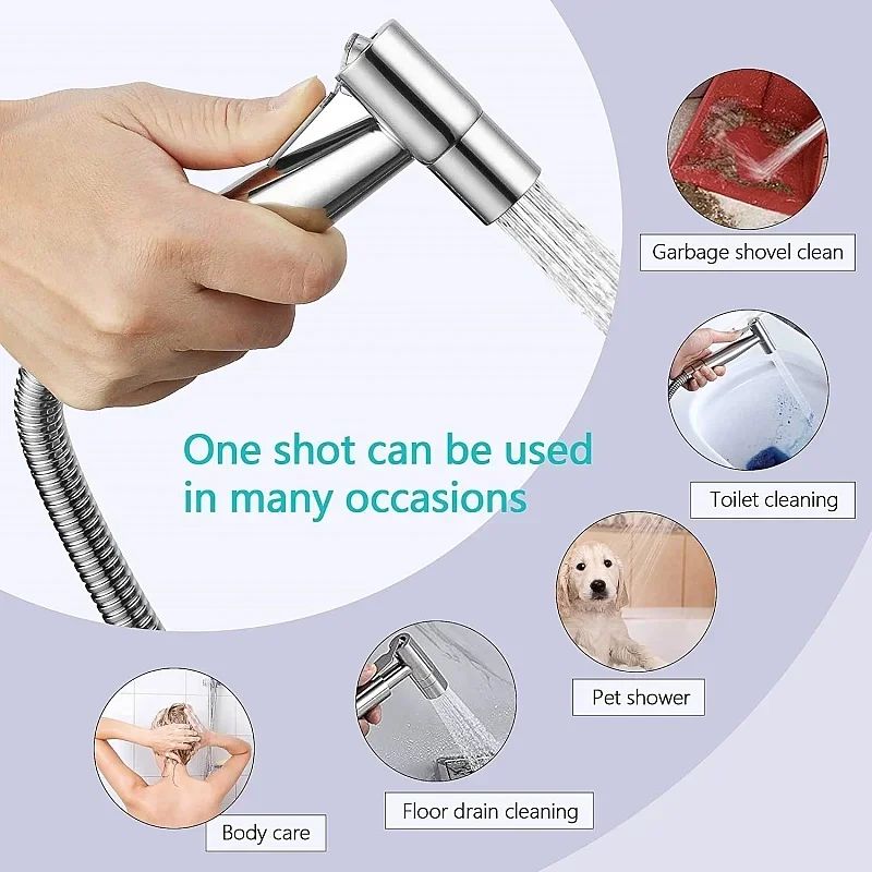 Handheld Bidet Toilet Sprayer Jet Kit Stainless Steel Shattaf Sprayer Kit Bathroom Personal Hygiene