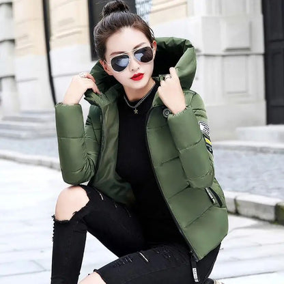 2025 New Winter Parkas Women Jacket Hooded Thick Warm Short Jacket Cotton Padded Parka Basic Coat Female Outerwear 5XL