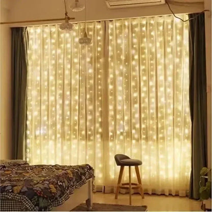 3/6m LED Curtain String Lights USB Festoon Remote Control Garland Fairy Lights Wedding Christmas Decoration for Home Bedroom