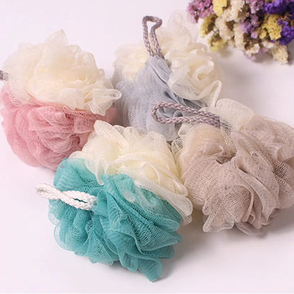 1 Pc Soft Mesh Bath Sponge Balls Cleaning Brush Shower Puff Body Cleaner Exfoliating Scrubbers Bath Flower Bathing Accessories