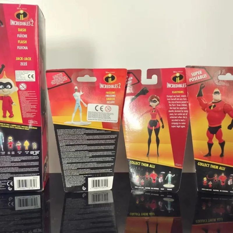 Desenho animado da Disney Os Incríveis Todos os membros da família Figura de Anime Pvc Modelo de Mesa Enfeites de Brinquedo Acompanha Crianças Presentes de Aniversário
